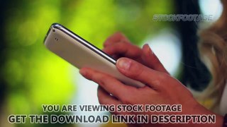 Woman hands browse face book social network site, typing message. Stock Footage
