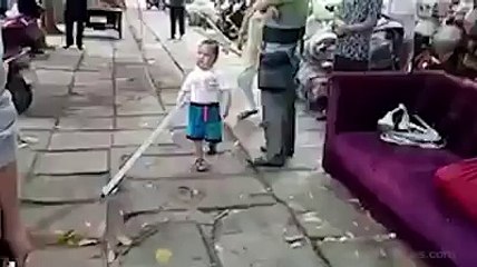 Adorable angry toddler defends grandma.