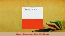 PDF  Henri Bergson Key Writings  EBook