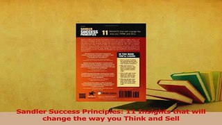 Read  Sandler Success Principles 11 Insights that will change the way you Think and Sell Ebook Free