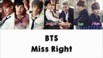 BTS 방탄소년단   Miss Right Hangul Romanization English Color & Picture Coded HD