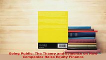 PDF  Going Public The Theory and Evidence on How Companies Raise Equity Finance Download Full Ebook