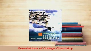 PDF  Foundations of College Chemistry Download Online