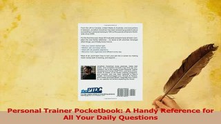Read  Personal Trainer Pocketbook A Handy Reference for All Your Daily Questions PDF Free