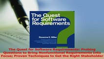 Download  The Quest for Software Requirements Probing Questions to Bring Nonfunctional Requirements PDF Online