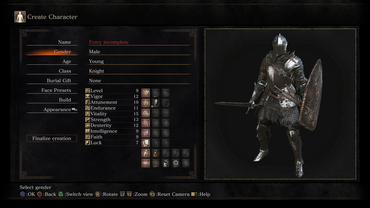 Dark Souls III - Classes Stats: Knight, Mecenary, Warrior, Thief, Assassin, Cleric, Deprived, Pyro