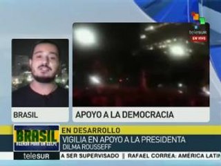 Vigilia en Sao Paulo en apoyo a la mandataria Dilma Rousseff