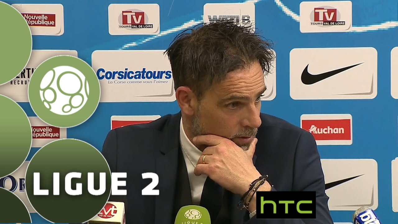Conférence de presse Tours FC - Nîmes Olympique (1-2) : Marco SIMONE (TOURS) - Bernard BLAQUART (NIMES) - 2015/2016