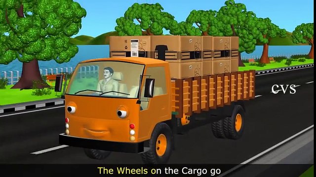 The Wheels on the Bus go round and round Vehicles 3D Animation Nursery Rhymes for Children