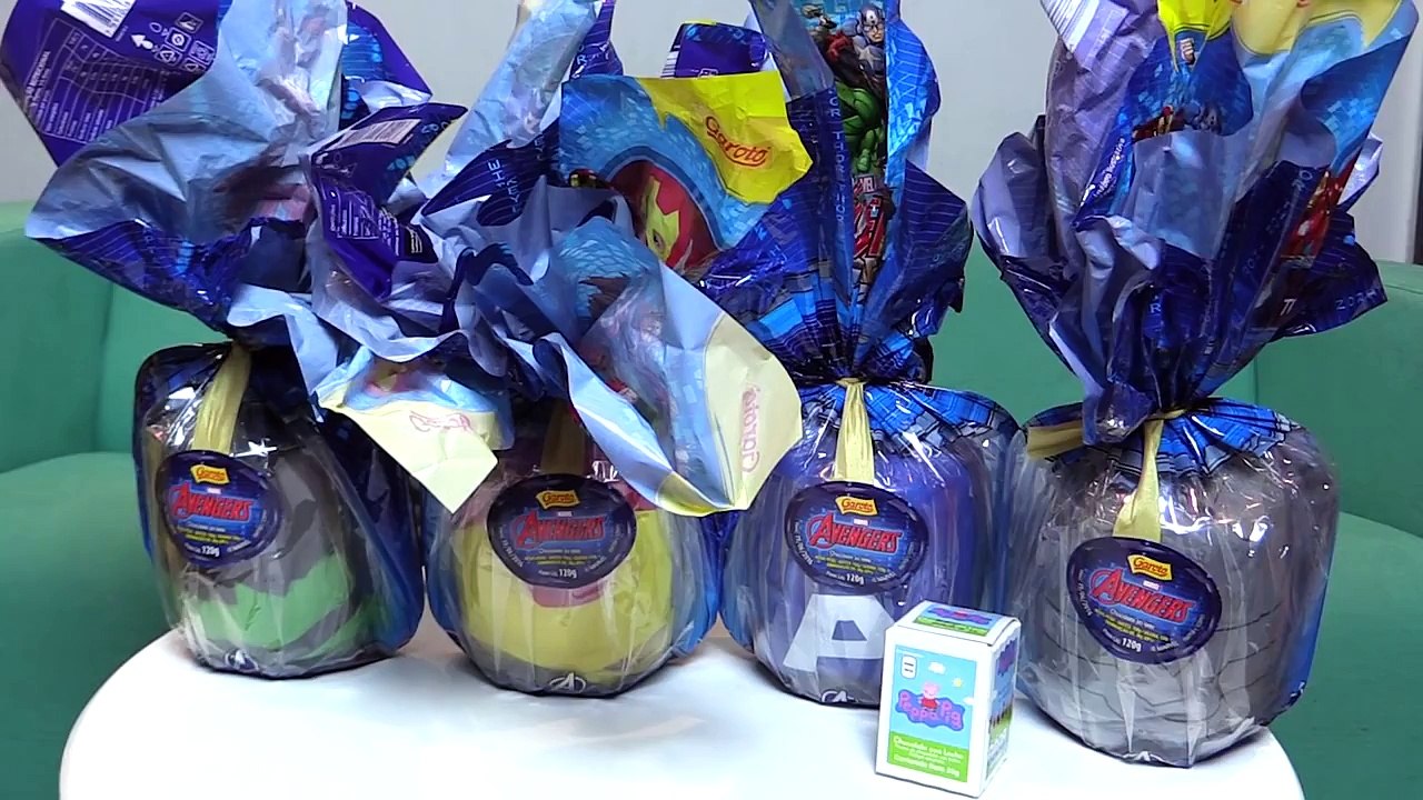 Thor ABRE Ovos de Páscoa com MASCARA VINGADORES Hulk, Homem de Ferro e Peppa Pig Surprise