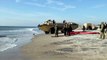 US Marines Massive Beach Landing Helped By Several Landing Craft Air Cushion (LCAC)