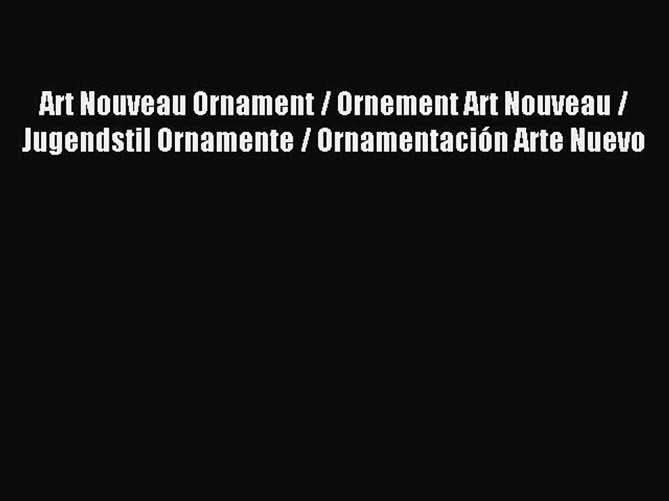 Download Art Nouveau Ornament / Ornement Art Nouveau / Jugendstil Ornamente / Ornamentación