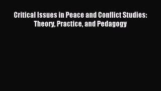 Download Critical Issues in Peace and Conflict Studies: Theory Practice and Pedagogy Ebook