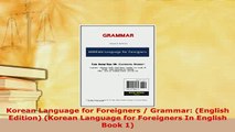 PDF  Korean Language for Foreigners  Grammar English Edition Korean Language for Read Online