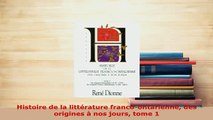 PDF  Histoire de la littérature francoontarienne des origines à nos jours tome 1  Read Online