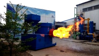 Test running of 15000MJ Wood pellet burner for 6ton steam boiler, 4200KW 3600Mcal palm pellet burner