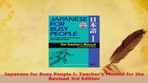 PDF  Japanese for Busy People I Teachers Manual for the Revised 3rd Edition Read Online