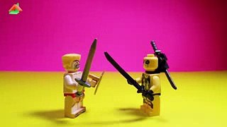 Fight Heroes Ninja vs Barbarian (clash of clans)   Lego Animation   Very Funny Cartoons