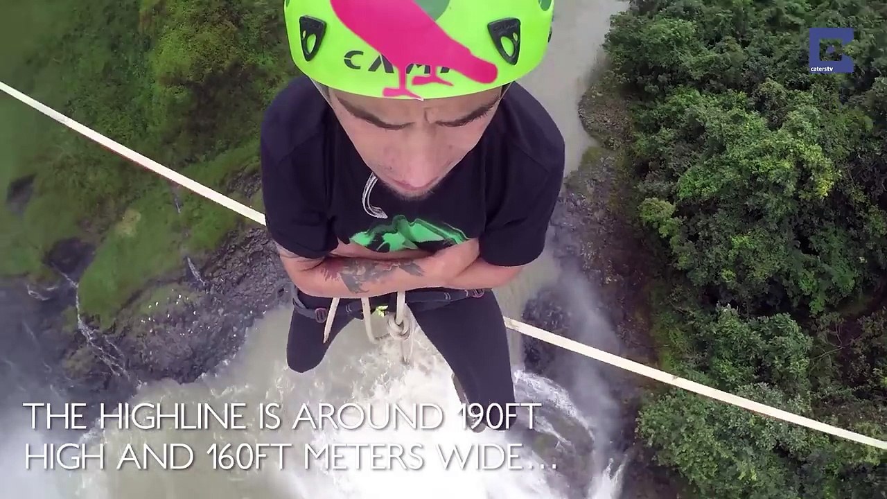 Incredible Highline Over Waterfall