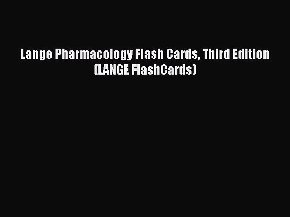 [Download PDF] Lange Pharmacology Flash Cards Third Edition (LANGE FlashCards) PDF Free