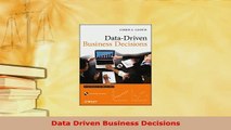PDF  Data Driven Business Decisions PDF Full Ebook