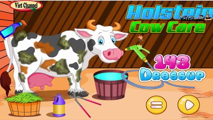 Vietchannel Holstein Cow Care Game _ chăm sóc chú bò sữa Holstein_fun games  for kids free all online