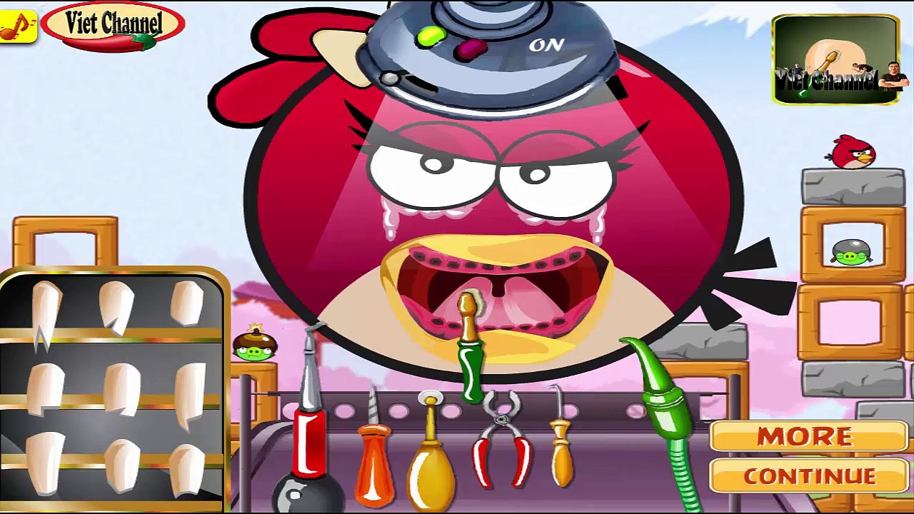 Vietchannel Angry Birds Dentist Game _ Chim Angry Bird đi khám răng_fun games  for kids free all online