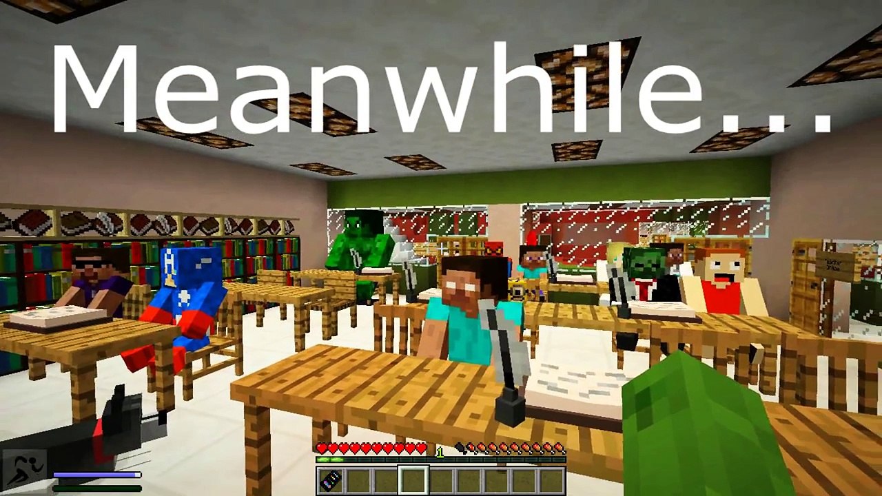 Minecraft School LITTLE CARLY AND LITTLE LIZARD GET FAT!!