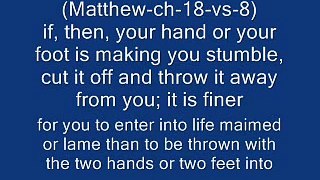 Bible & cutting of hands, & feet. & tear eyes in Christianity!!