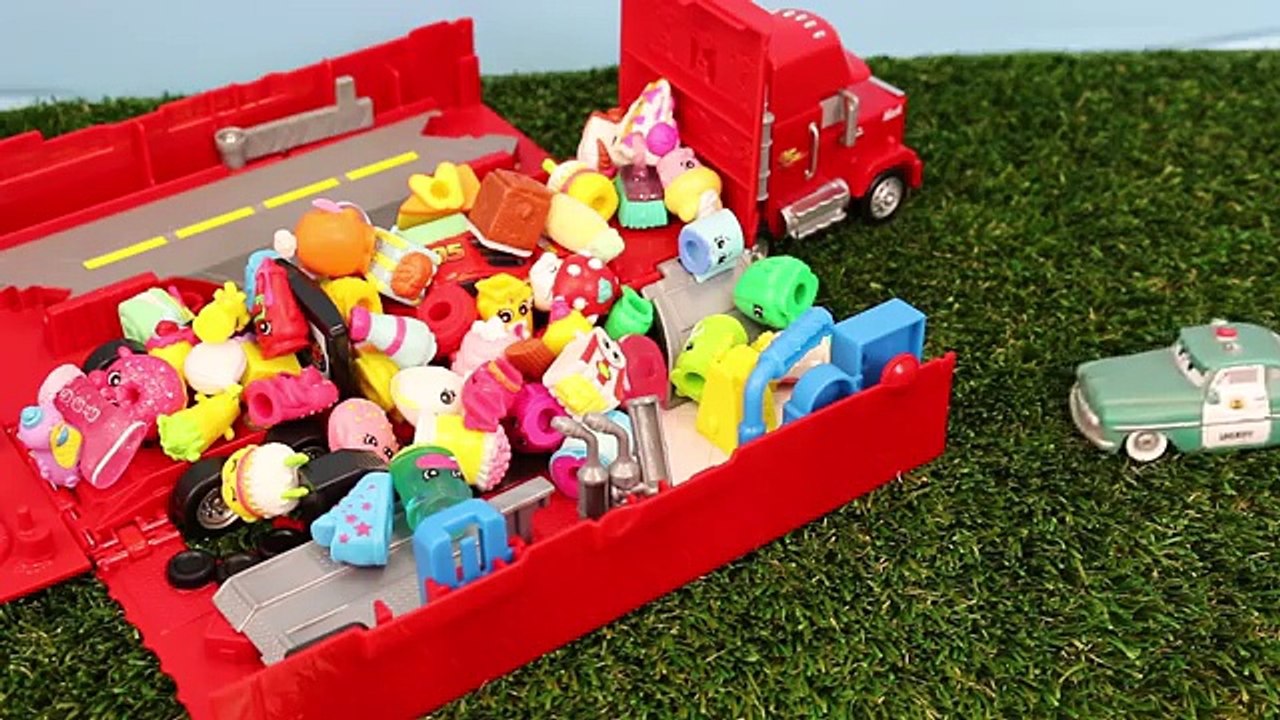 Disney Cars Mack Truck Steal Shopkins Toys Mater and Sheriff Take Lightning McQueen to Jail