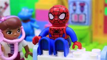 Doc McStuffins Duplo Lego Ambulance with Superheroes Superman and Batman with Spiderman