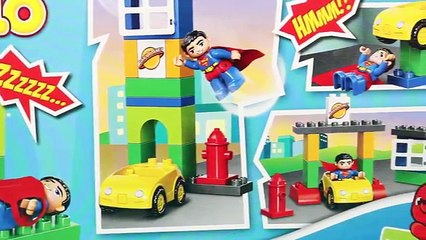 Duplo Lego Superhero Superman Rescue with Duplo Lego Spiderman in an Adventure by ToysReviewToys
