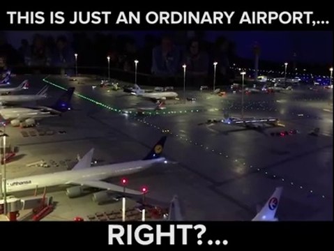 Aéroport miniature plus vrai que nature avec le concorde, l'A380 et même un Faucon millenium de Star Wars
