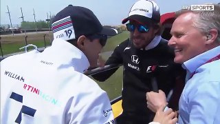 F1 2016 Chinese Grand Prix  - Alonso and Herbert hug it out