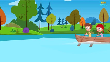Row Row Row Your Boat Gently Down The Stream | Nursery Rhyme And Kids Song