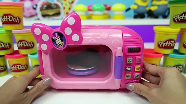 Pretend Play Doh Cooking with Minnie Mouse Marvelous Microwave Playset Play-Doh Desserts & Food!