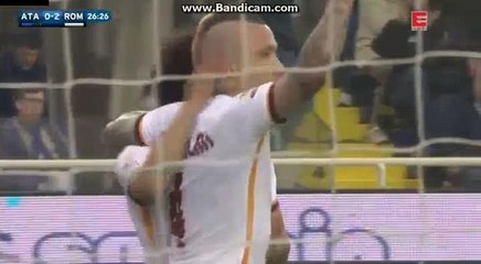 0-2 Radja nainggolan Goal HD Atalanta 0-2 AS Roma 17-04-2016