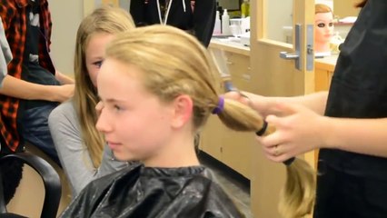 Blonde girl headshave#2