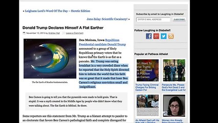 Idiots Believe Donald Trump Claims The Earth is Flat After Being Duped by Joke Article Online