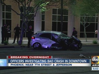 Man taken to hospital after hitting pole with car