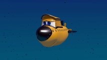 Blender Animation. Cartoon Submarine.