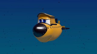 Blender Animation. Cartoon Submarine.