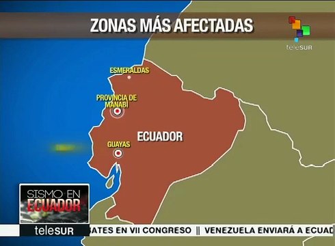 Regiones más afectadas por sismo de Ecuador