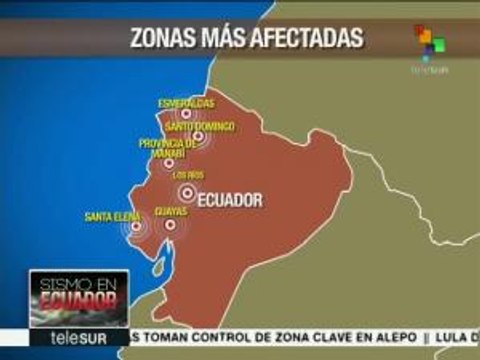 Regiones más afectadas por sismo de Ecuador