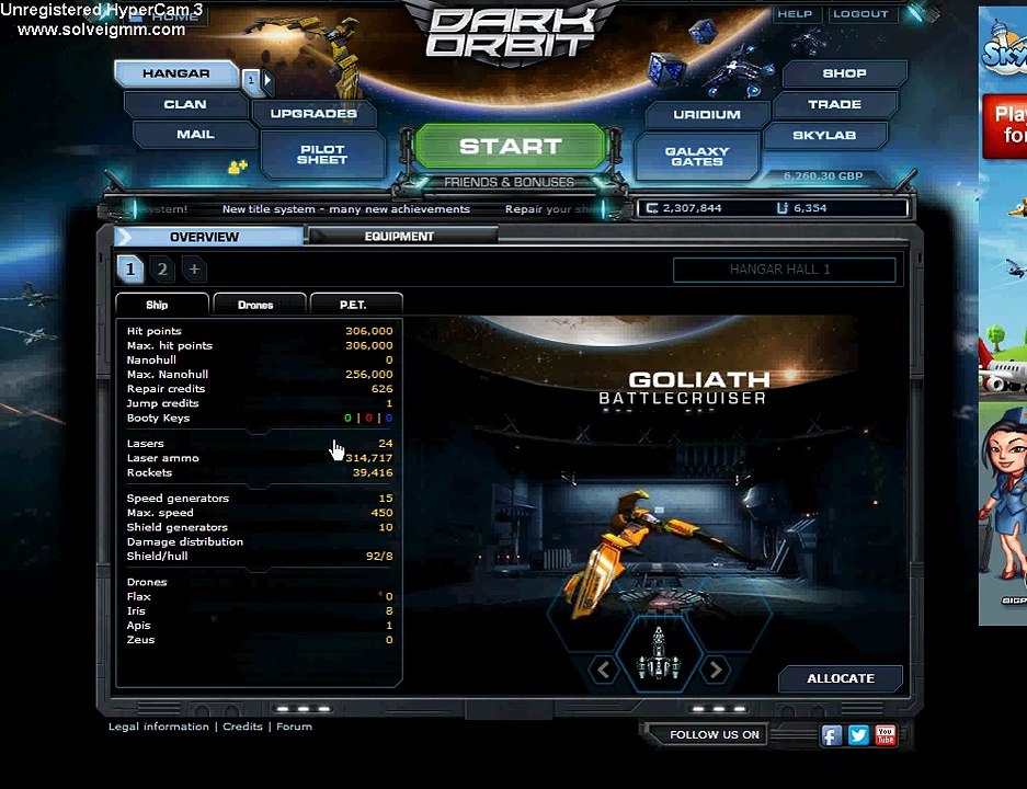 Buy Sell Accounts - Darkorbit Account for sale on Global Europe 2!