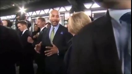 Girl Being Pushed For Hillary To Enter Subway Car