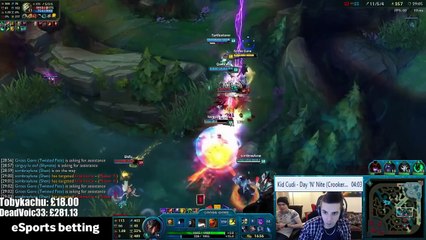 Katarina instant Pentakill vs Gross Gore on stream - League of Legends
