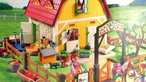 Construction écurie Playmobil français – Ecurie, enclos et portes avec des arbres et des f
