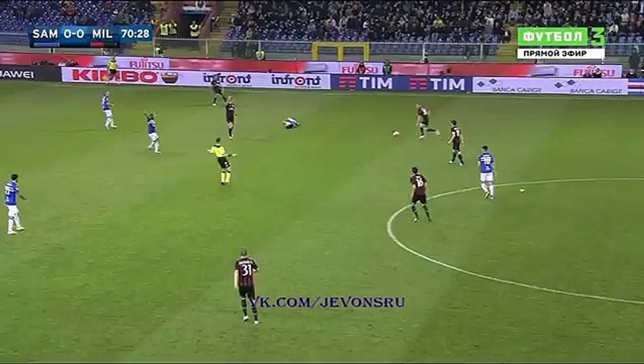Carlos Bacca 0-1 . Sampdoria - Milan . 17-04-16