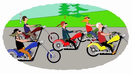 Мультик - Раскраска. Учим Цвета - Мотоциклы - Часть 2